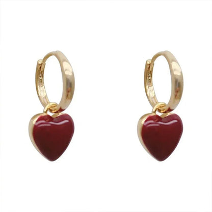 Rosé Drop Heart Earrings