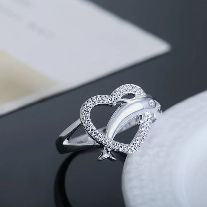 Dolphin Whisper Heart Ring