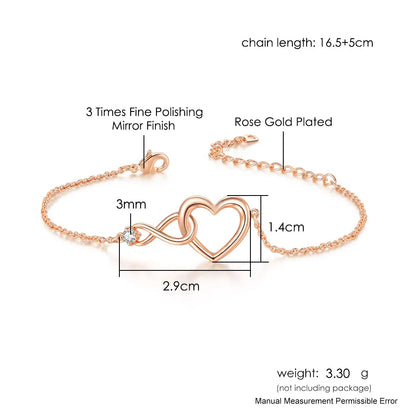 Infinite Love Golden Heart Bracelet