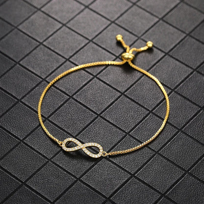 Golden Dazzle Infinity Adjustable Bracelet