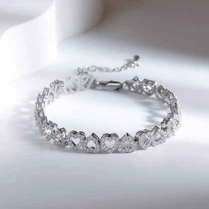 Zircon Spark Hollow Heart Bracelet