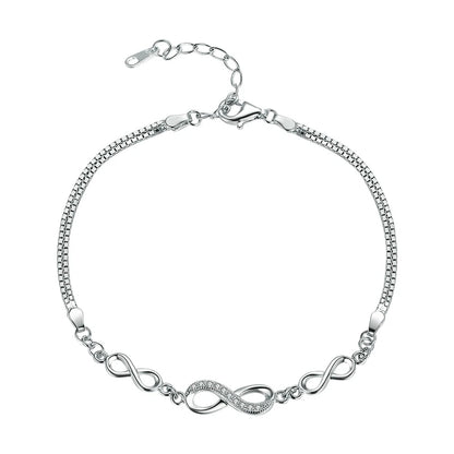 925 Sterling Silver Infinity Love Bracelet