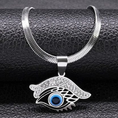 Vintage Crystal Evil Eye Choker Necklaces