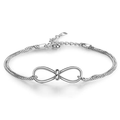 Elegant Sparkle Sterling Infinity Bracelet