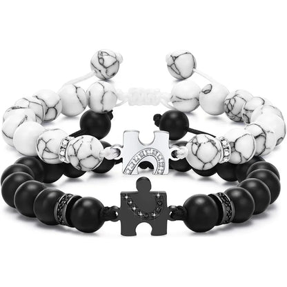 Interlocking Hearts Puzzle Couple Bracelets