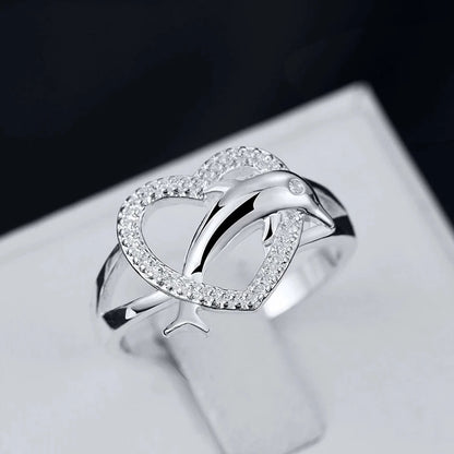 Dolphin Whisper Heart Ring