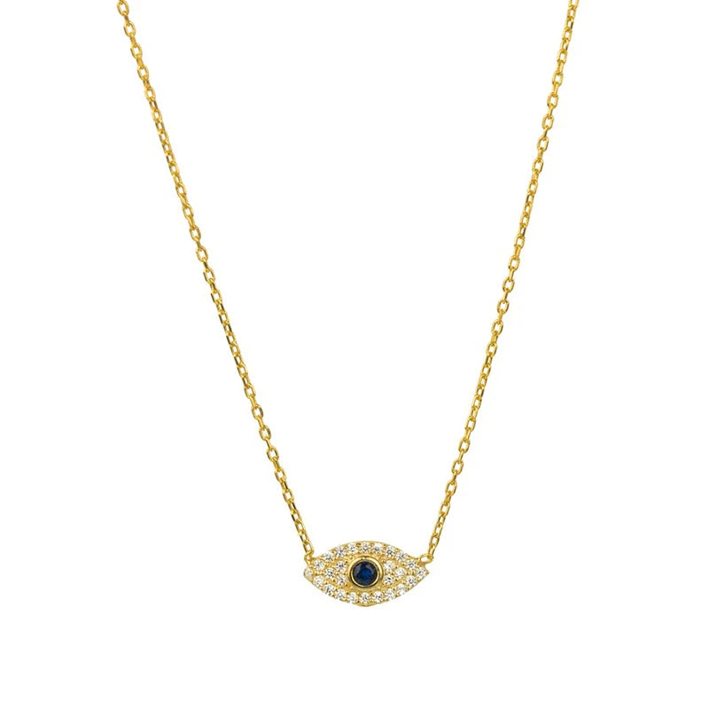 925 Silver Evil Eye Diamond Necklace