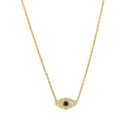 925 Silver Evil Eye Diamond Necklace