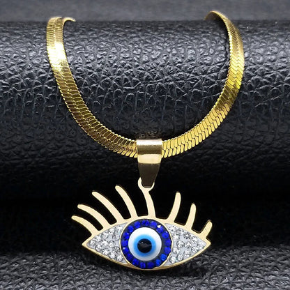 Vintage Crystal Evil Eye Choker Necklaces