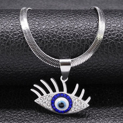 Vintage Crystal Evil Eye Choker Necklaces