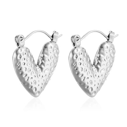 Golden Statement Heart Earrings