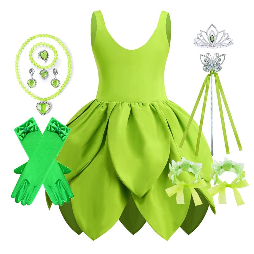 Girls’ Green Fairy Dress with Accessories