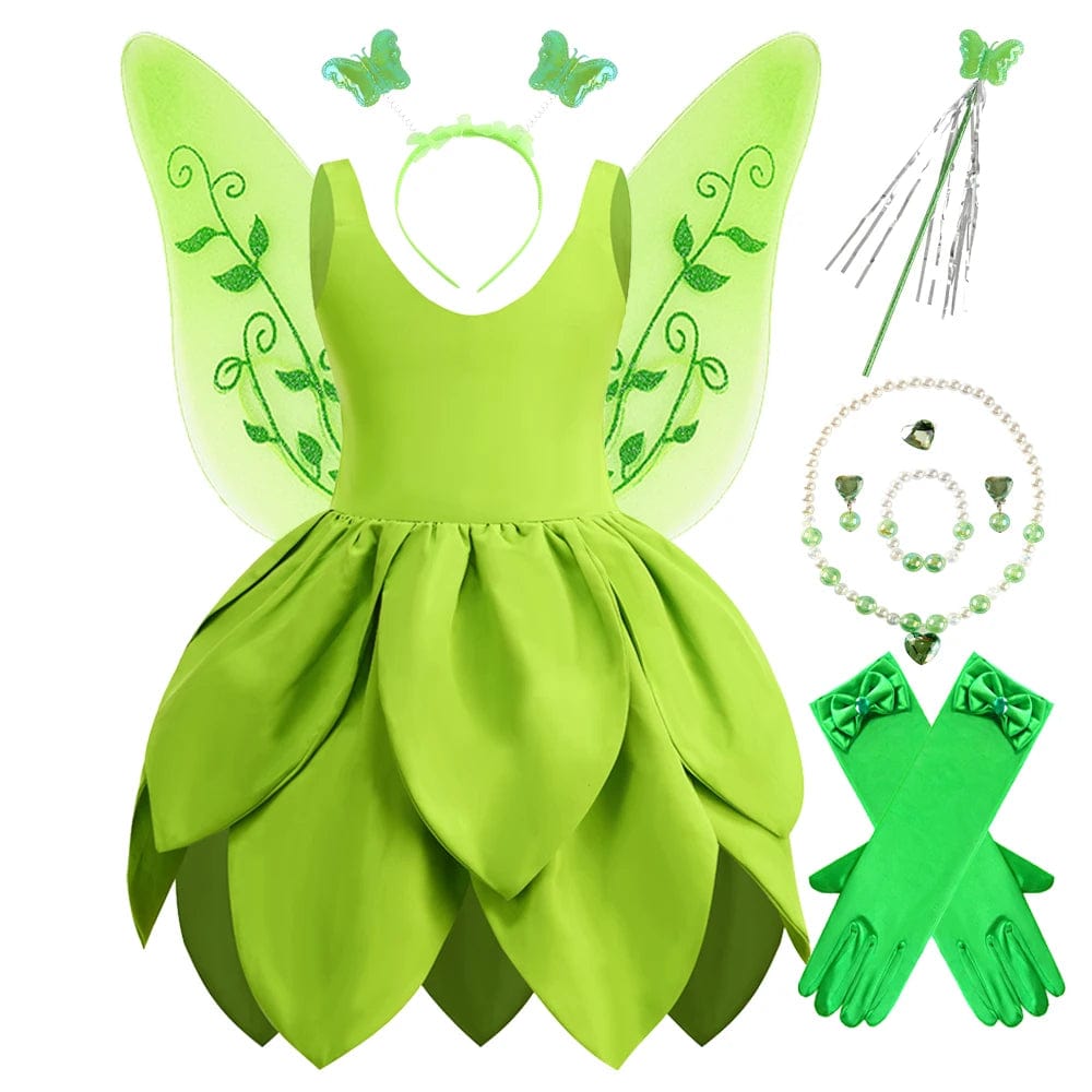 Girls’ Green Fairy Dress with Accessories
