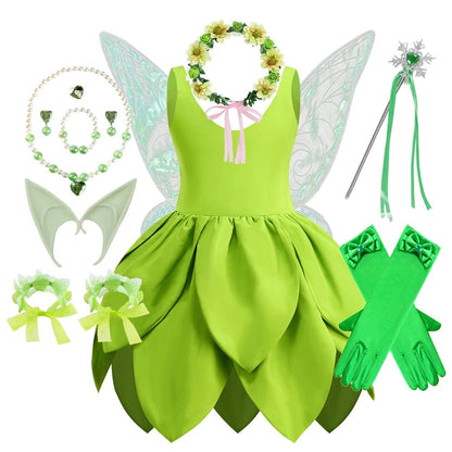 Girls’ Green Fairy Dress with Accessories