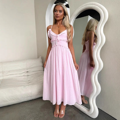 Suspender Skirt with Ruffle Detail