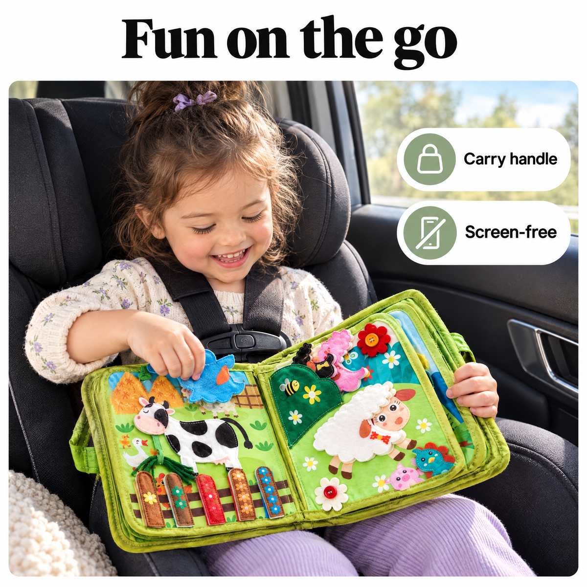 Farm busy book travel toy in the car