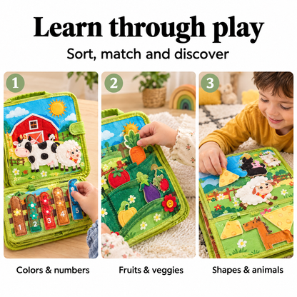 Busy book for toddlers learning pages
