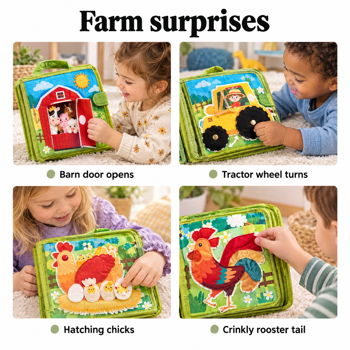 Farm busy book surprises