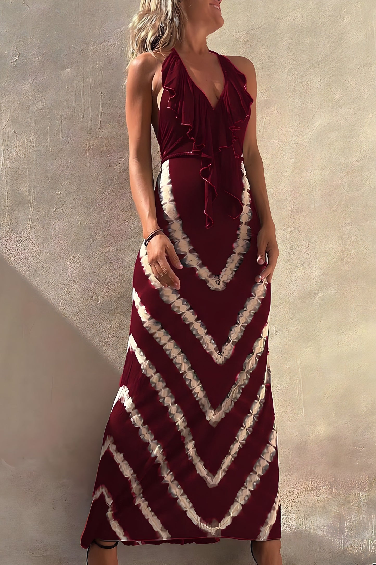 Elegant Sleeveless V-Neck Maxi Dress
