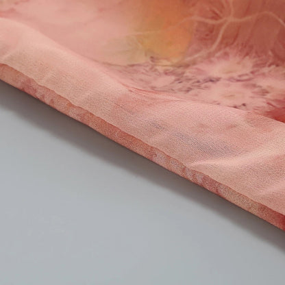 Elegant Off-the-Shoulder Floral Chiffon Dress