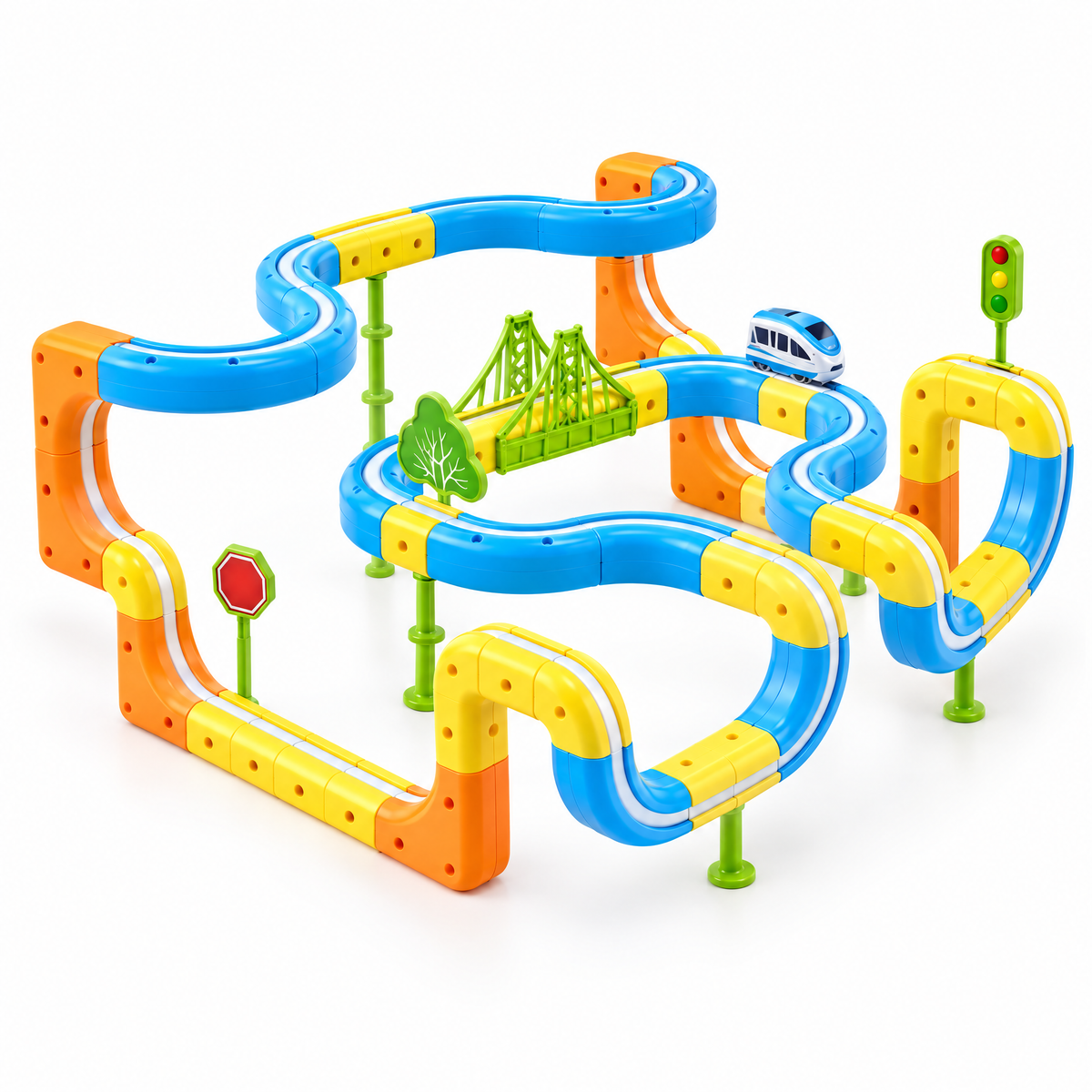 Magnetic train track set