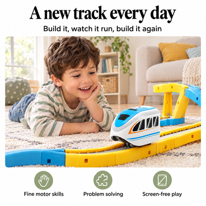 Magnetic train track set – a new track every day