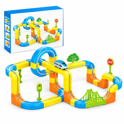 Magnetic train track set – 108 pieces