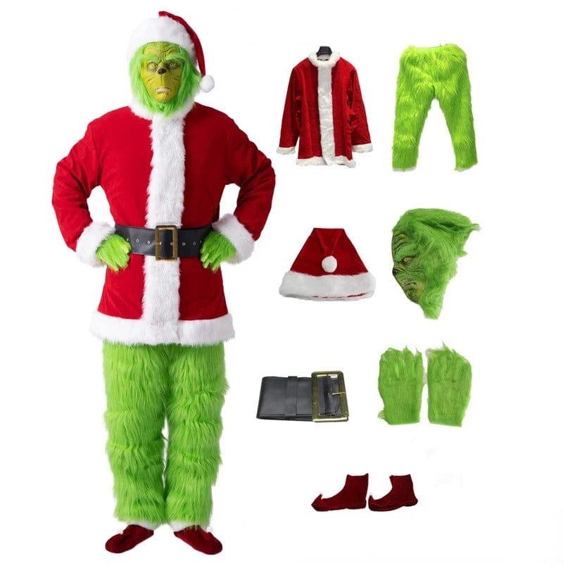 Holiday Green Monster Costume with Mask and Outfit Options