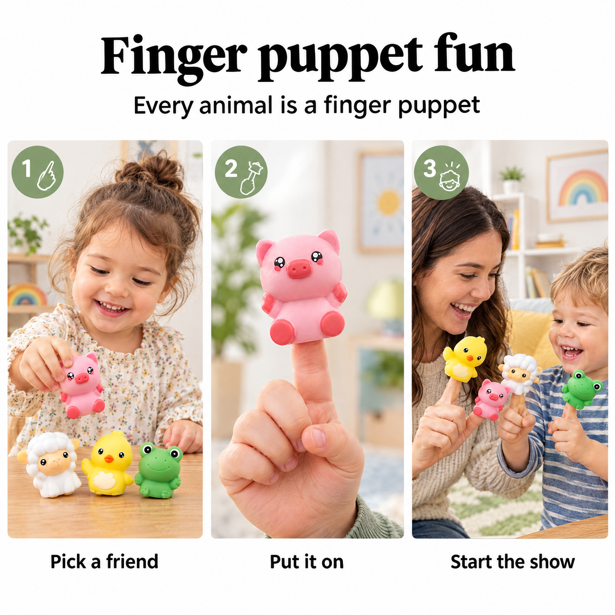 Montessori number train – finger puppet fun