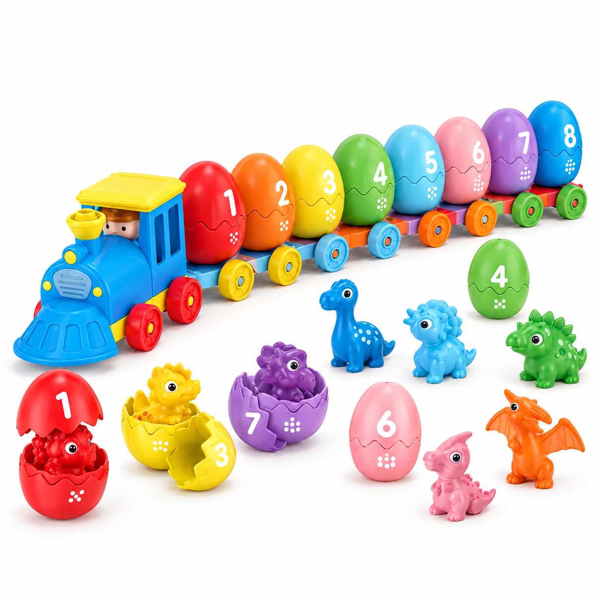 Montessori number train – dinosaur set
