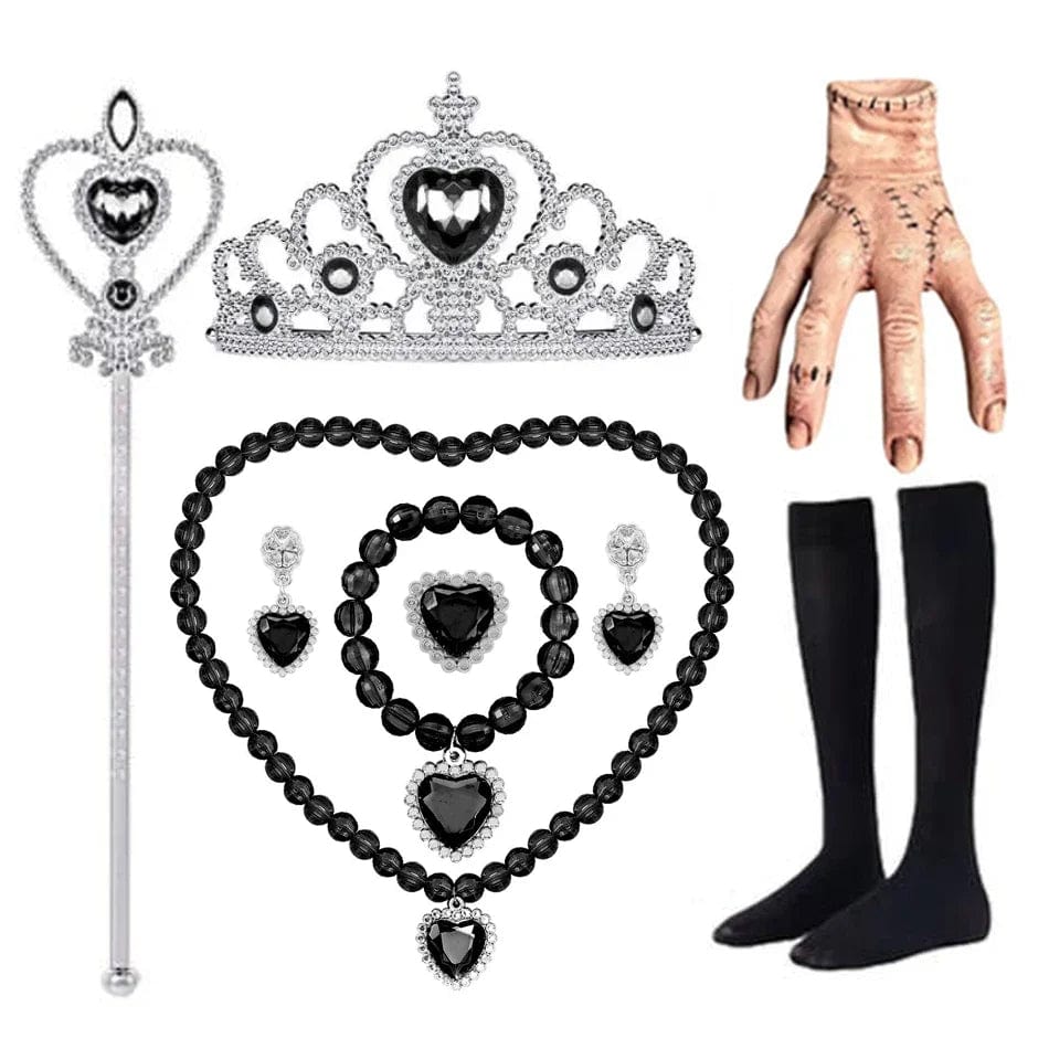 Kids’ Black Gothic Dress with Optional Accessories