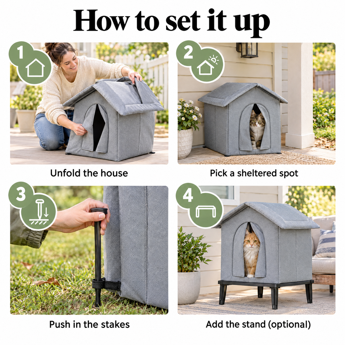 How to set up the outdoor cat house
