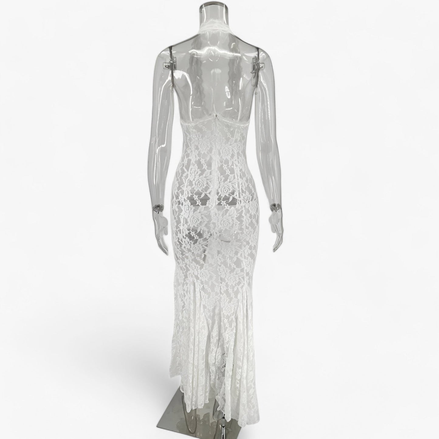 Chic Backless Lace Maxi Dress