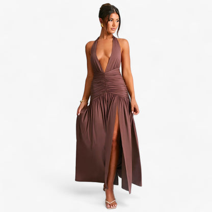 Elegant Halter Neck Long Strap Dress