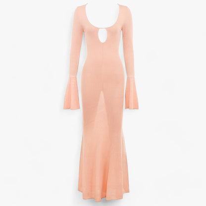 Seductive Orange Bodycon Maxi Dress