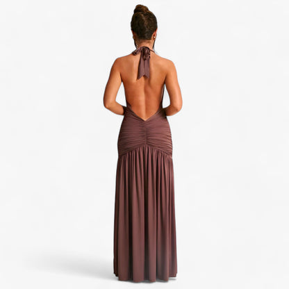 Elegant Halter Neck Long Strap Dress