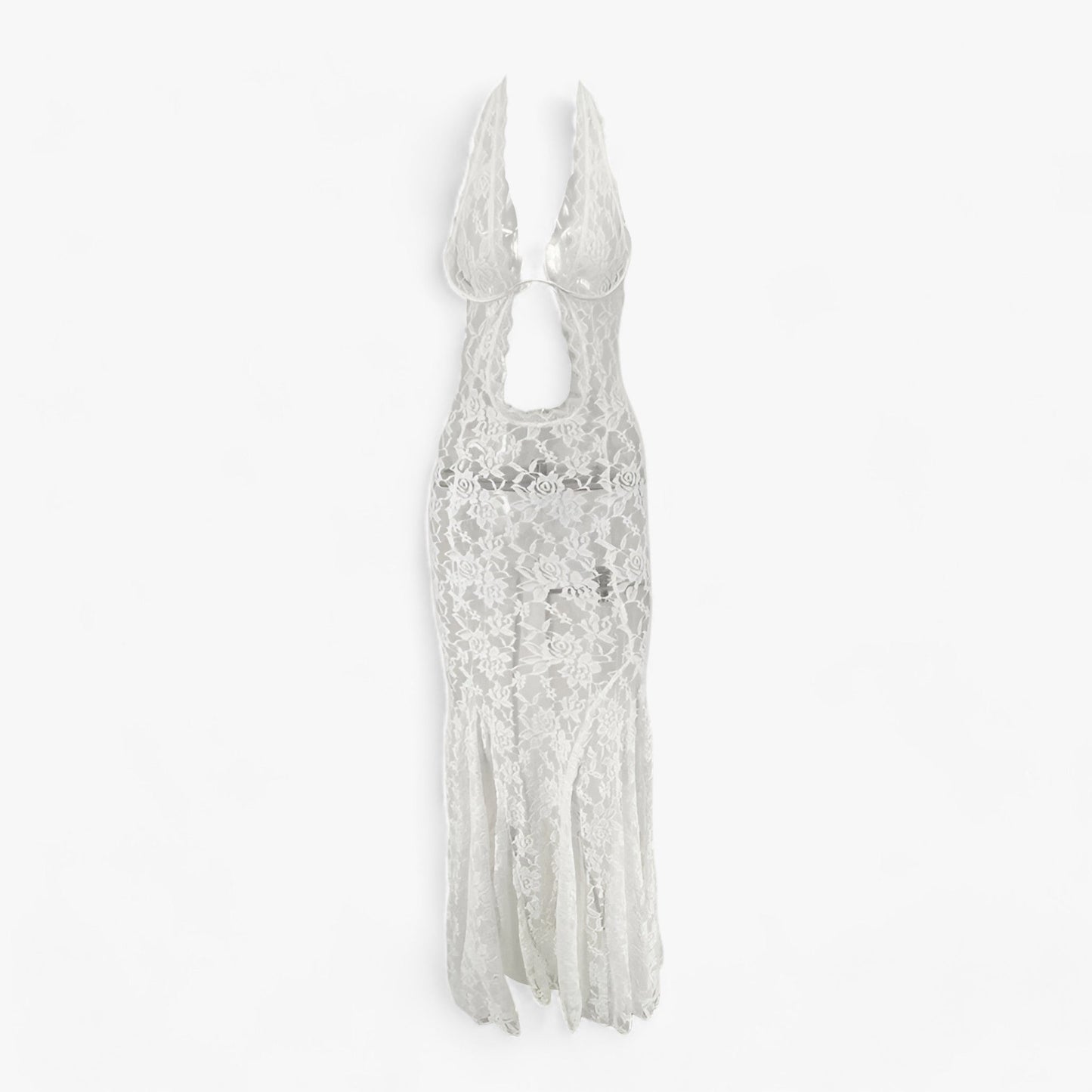 Chic Backless Lace Maxi Dress