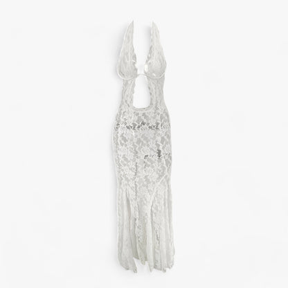 Chic Backless Lace Maxi Dress