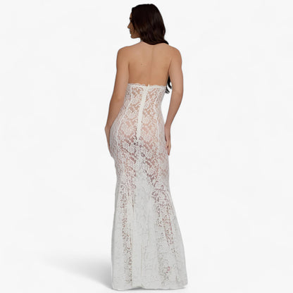 Chic Backless Lace Maxi Dress
