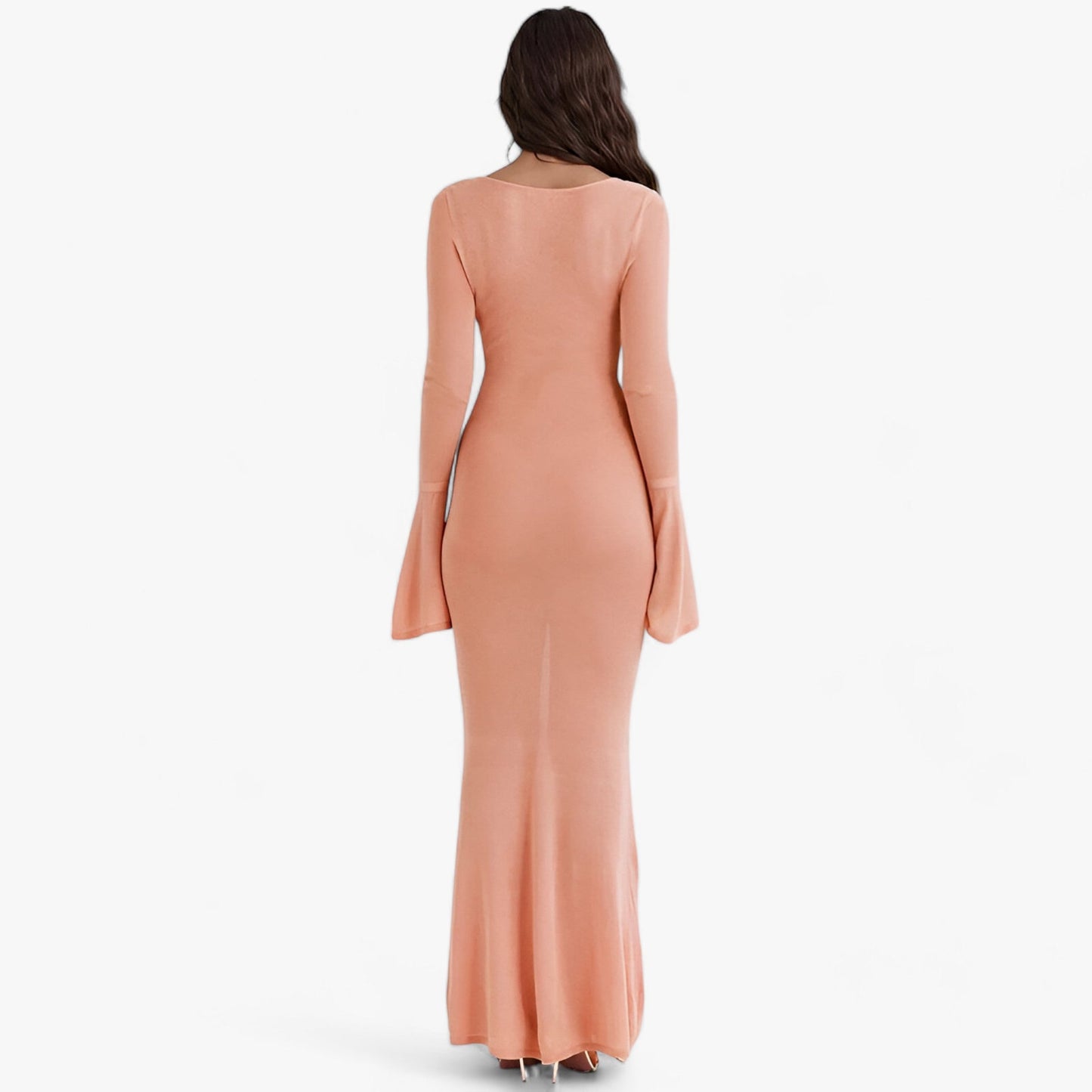 Seductive Orange Bodycon Maxi Dress