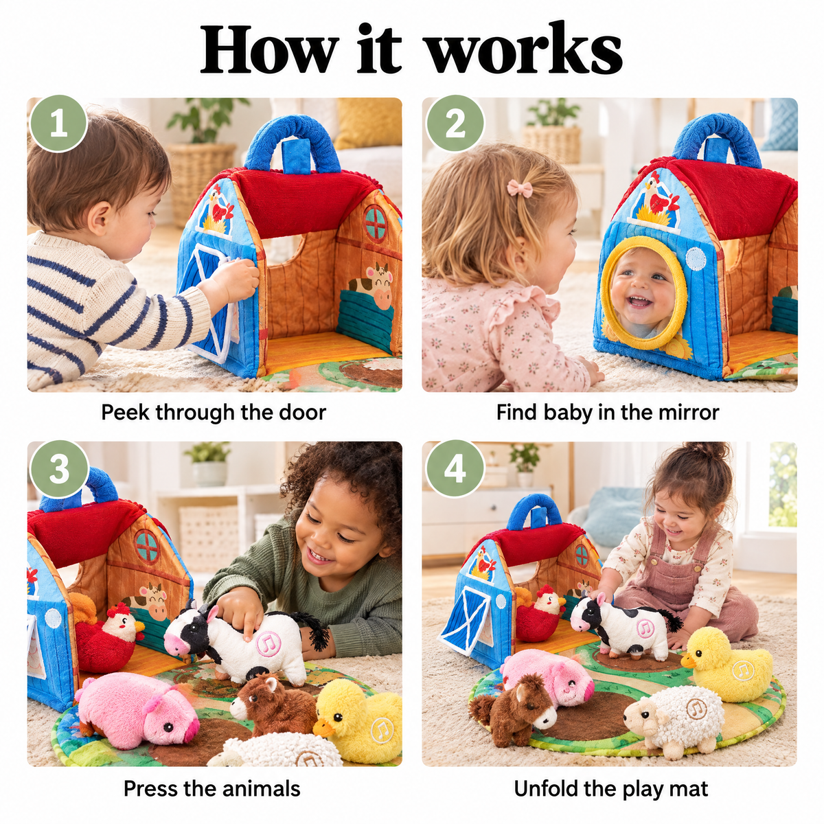 How the soft barn toy works