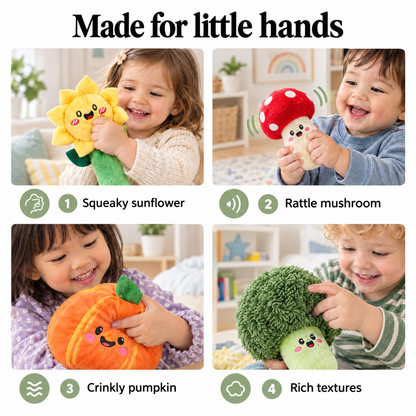 Plush vegetable baby toys – made for little hands