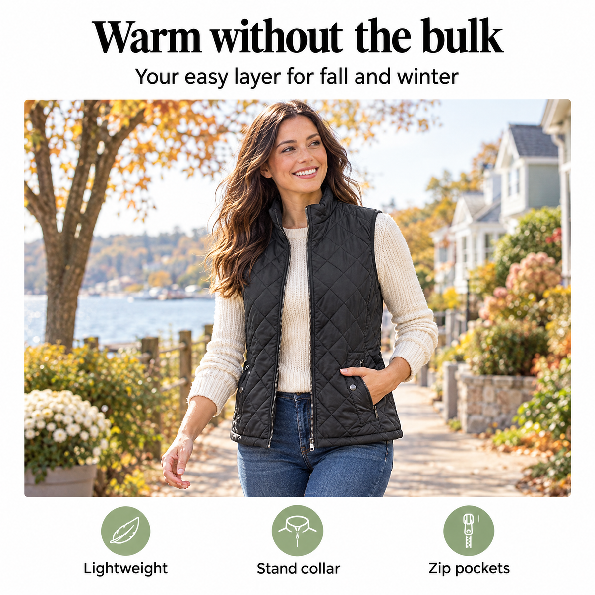 Quilted vest for women – warm without the bulk