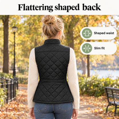 Quilted vest for women – flattering shaped back