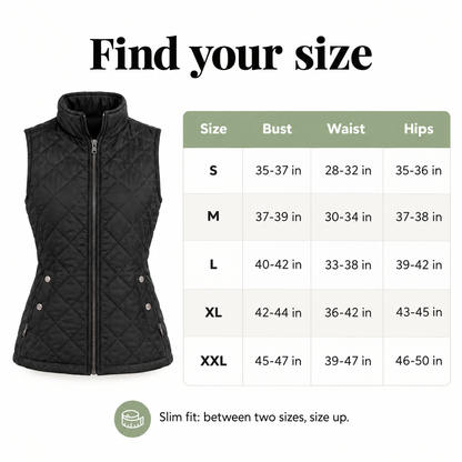 Quilted vest for women – find your size