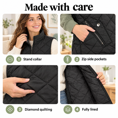 Quilted vest for women – made with care