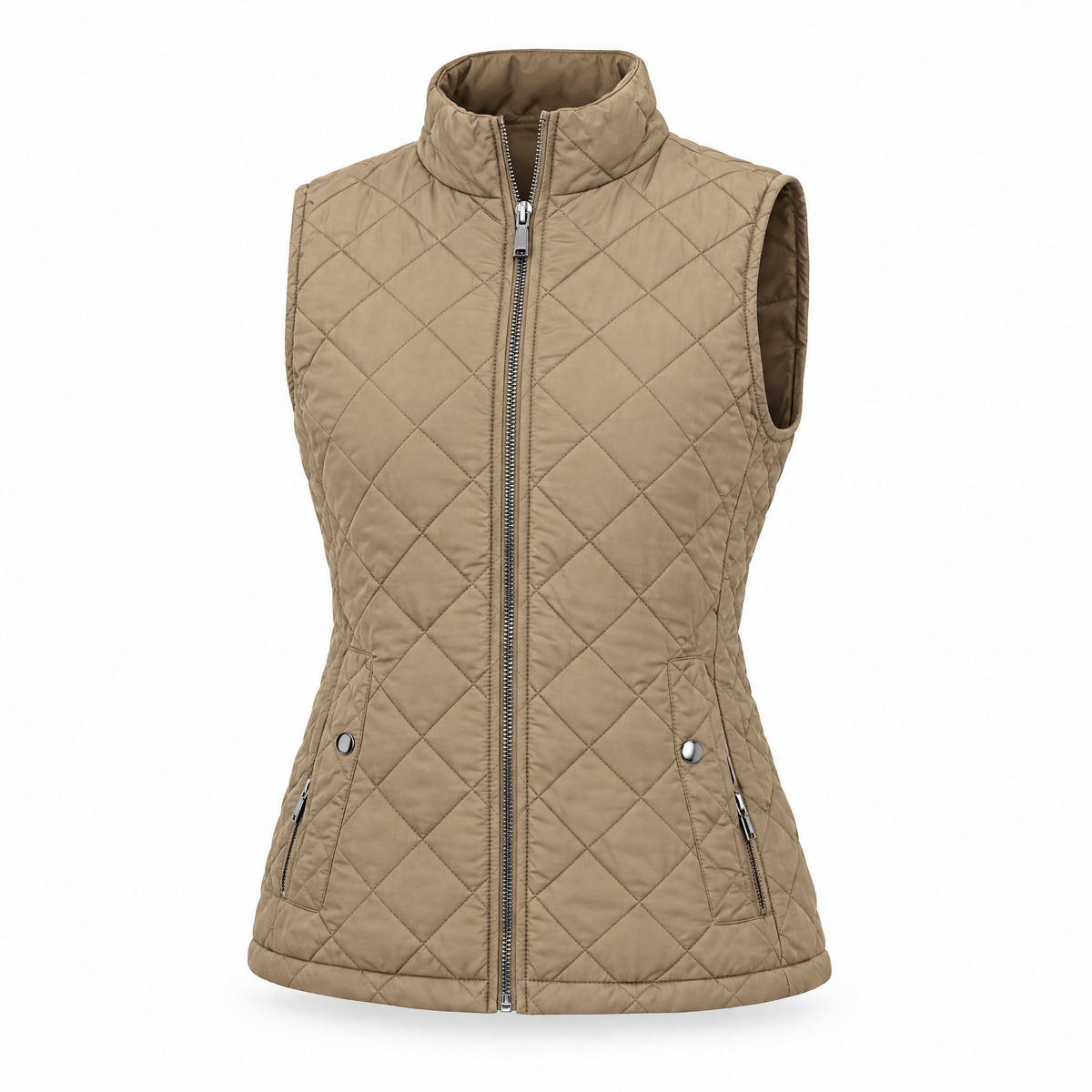 Quilted vest for women – khaki