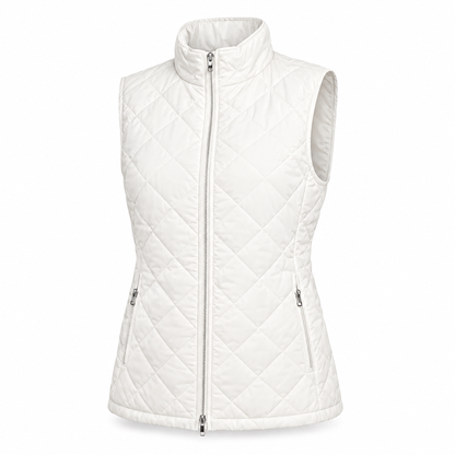 Quilted vest for women – white