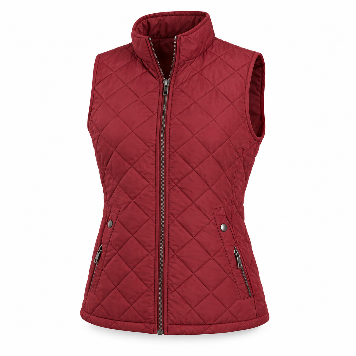 Quilted vest for women – wine red