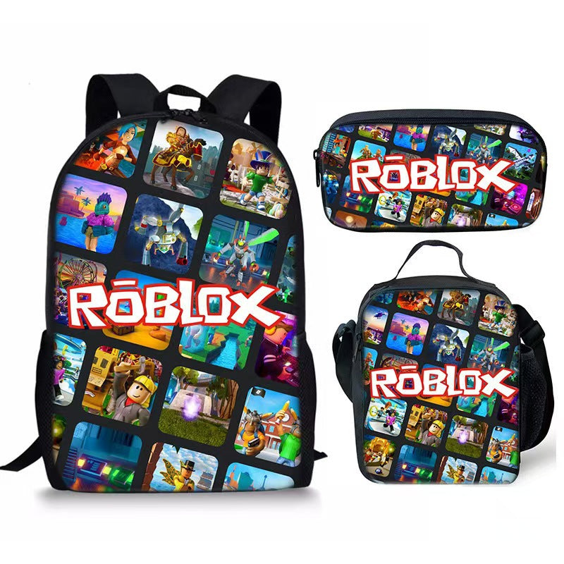 Roblox Backpack 3-Piece Set – School Bag, Lunch Bag & Pencil Case